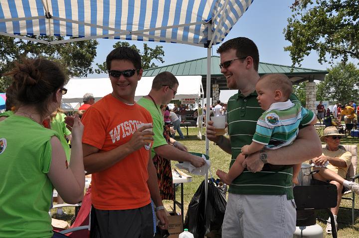 Jason, Ross, and Jackson finding shade