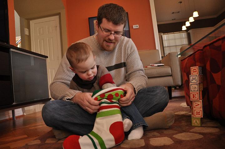 Jackson Unloading His Stocking