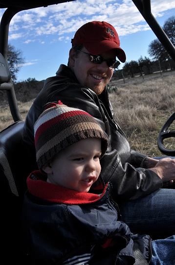 JD and Ross riding in the Polaris