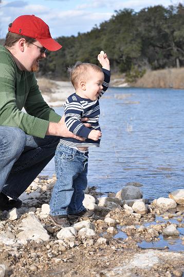 Ross & JD throwing rocks