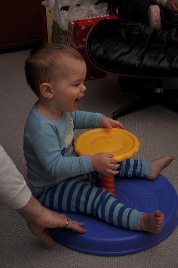 Jackson sitting and spinning