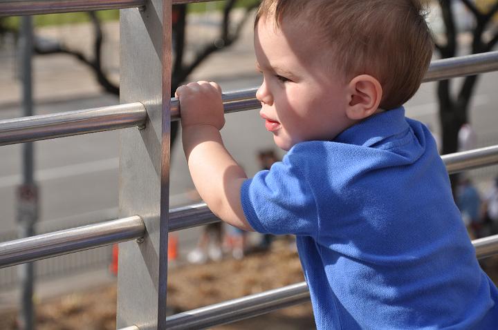 Jackson watching the cars