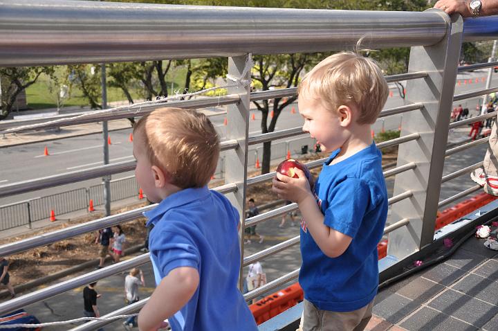 Jackson & Carter watching the cars