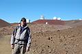 Rob in front of observatories on Humuula Trail