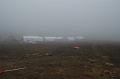 base camp on a foggy day