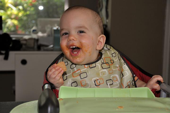 Jackson enjoying dinner