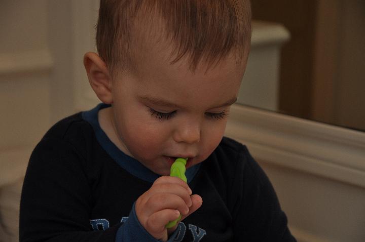Jackson brushing his teeth