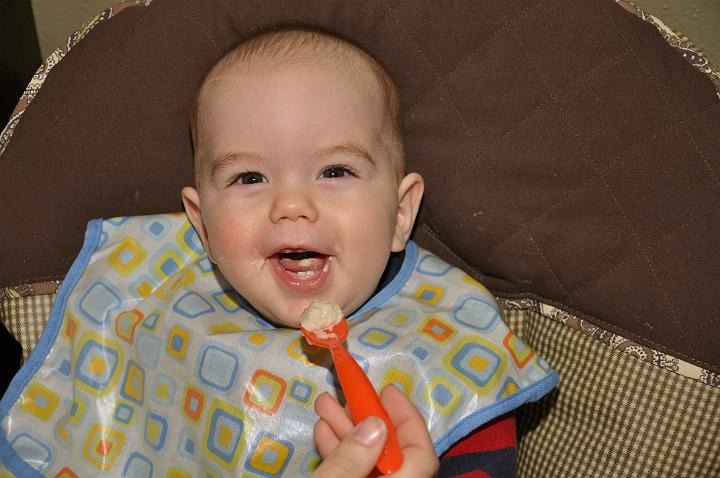 Jackson eating his oatmeal