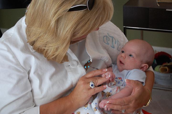 Aunt Barbara making Jackson simle!