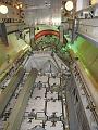 Looking up in the payload bay from the aft - the payload is a truss segment