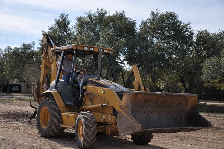 Jackson driving the tractor