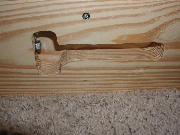 T-slot used to hide bed bolts
